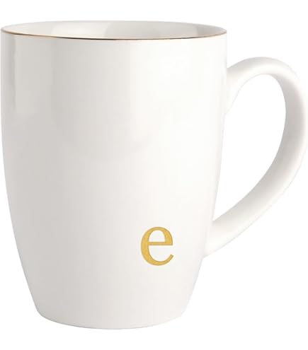 Fringe Studio Artisan Stoneware Mug - White Floral Design 13oz Prairie Collection