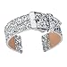 KuToo Bands for 20mm Gear Sport/S2 Classic, Leather Glitter Wristband Band Replacement for Samsung Gear Sport/S2 Classic/Garmin VivoActive 3/Huawei 2 Sport/20mm Smart Watches Band (3D Glitter Silver)