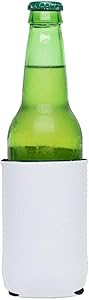 SNERTZ (6) White Sublimation Blank Beer Can Sleeves 3mm Neoprene DIY Customizable Can or Bottle Beverage Cooler