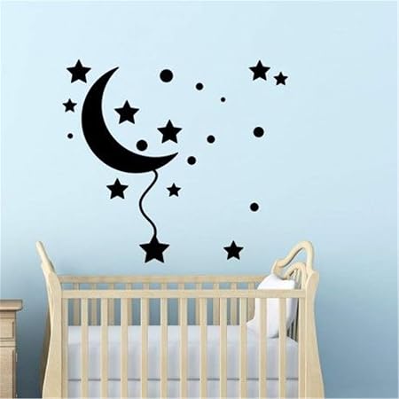 Stickers Muraux Citations Chambre Croissant De Lune Et Les Etoiles Amazon Fr Bricolage