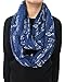 Lina & Lily Musical Note Print Women's Infinity Scarf Lightweight (Navy Blue)
