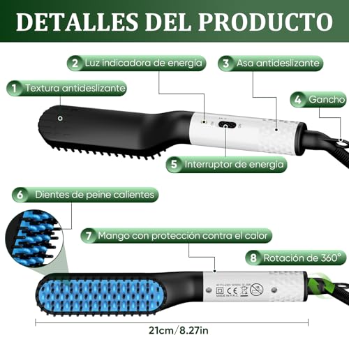 OranSee Kit Cuidado Barba 13 en 1 para Hombre, Incluye Alisador, Rodillo Microagujas, Aceite, Bálsamo y Accesorios para Crecimiento, Estilizado Natural, Juego de Regalo Hombre, Papa, Esposo, Amigo