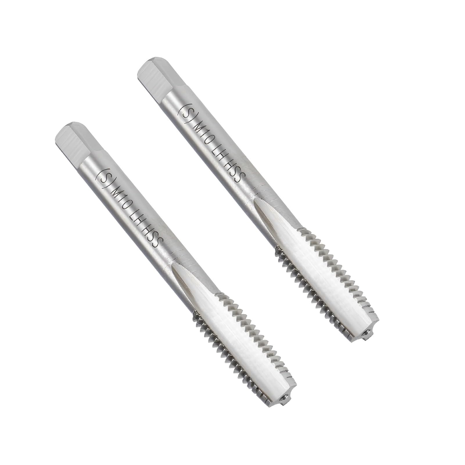 Boxonly Metric Machine Tap for Clocks Watches Low Hardness Wood and Soft Metal Hole Processing H2 3 Flutes High Speed Steel Threading Machinist Repair DIY Tool M10 x 1.25mm 2Pcs