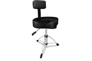ExGizmo Drum Throne with Backrest,Height Adjustable Airlift Drum Stool,Heavy Duty Drum Seat with Strong Adjustable Double Bra
