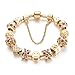 CHOKER Gold Charm Bracelets Girls Heart Beads Smile Tone Snake Chain Rhinestone Bangles