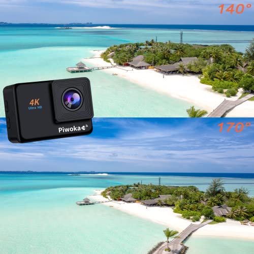 Piwoka Action Camera 4K with WiFi, Remote Control, Ultra HD Sports
