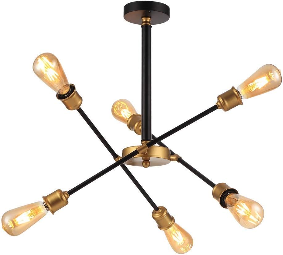 Yangqing lámpara moderna lámpara de araña Sputnik Iluminación 6 luces