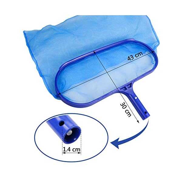 TedGem Skimmer per Piscina, Pulizia Piscine Retino Rete da Superficie di atterraggio Rete a maglia fine da Piscina per…
