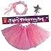 OLYPHAN Princess Tutu Dress Up Costume - Fairy Ballerina Gift: Pink Tutu, Magic Wand, Flower Tiara/Crown for Girls