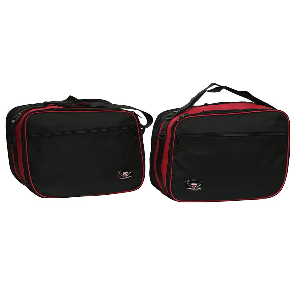 GREAT BIKERS GEAR Pannier Liner Bags to Fit BMW R1200RT K1200GT K1300GT PANNIERS Expandable (Black/Red)