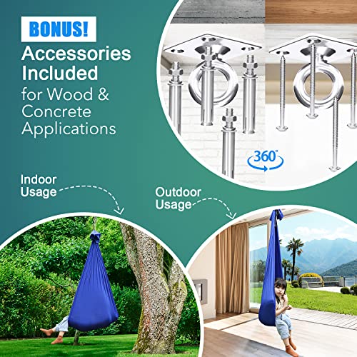 Therapy Swing for Kids Lycra Swing Sensory Hammock Swing Cuddle Swing Special Needs Hanging Kit Included Outdoor Indoor Cocoon Swing for Kids Children Adults Hammock with Autism ADHD ADD SPD Aspergers