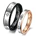 Dreamslink His or Hers (Priced Separate) Forever Love Black & Rose Gold Plated Stainless Steel Titanium Wedding Band Couple Rings(Available Sizes 5 to 12)