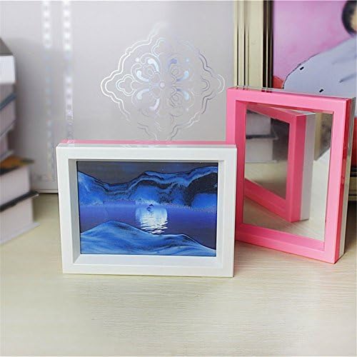 Deerbird® Moon in Water Flowing Sand Picture 3D Illusion Landscape Double Color Frame Sand Art with Mirror for Living Room Shelf Art Ornaments