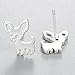Cute chihuahua stud earrings, silver