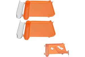 2Pcs Hand Pills Counting Tray with Spatulas,Transparent Lid Clean Pills Dispenser Counter for Pharmacy to Count Meds Tablets