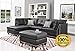 ArtMuseKit IND6601JB Leather Sectional Sofa, Dark Espresso