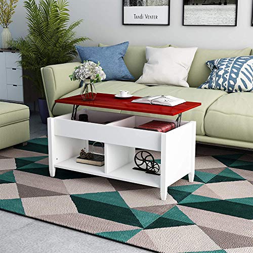 Mecor Lift Top Coffee Table with Hidden Compartment and Storage Shelf