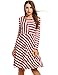 ANGVNS Long Sleeve Striped Patchwork Fit and Flare Swing Dress For Women