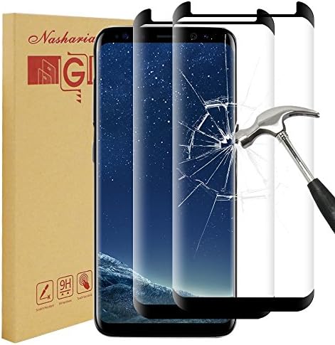 Nasharia [2 Pack] Galaxy S8 Screen Protector, Galaxy S8 Tempered Glass 0.25mm Screen Protector, 9H Hardness, Bubble Free, Anti-Fingerprint HD Screen Protector Film for Samsung