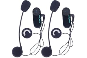 FreedConn Motorcycle Helmet Bluetooth Intercom Kit, TCOM-VB Motorbike Helmet Intercom Interphone Headset, for 2 or 3 Riders, FM Radio/Mobile phone/MP3/GPS Connective/Range 800m/ Handsfree (2 Pack)