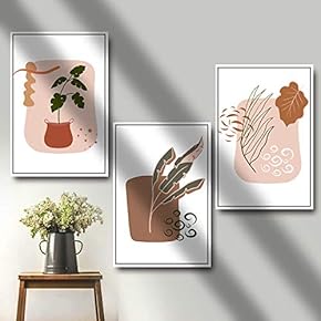 3 Piece Framed Canvas Wall Art for Living Room, Bedroom Abstract Style Canvas Prints for Modern Home Decoration Ready to Hang - 16"x24"x3 Panels