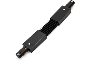 H Track Flexible Track Connector - iCreating Black Flex H Track Lighting Rails Connectors, 3 Wire Track Lighting Fixtures Accessories for Single Circuit H Type LED Track Lighting Heads System