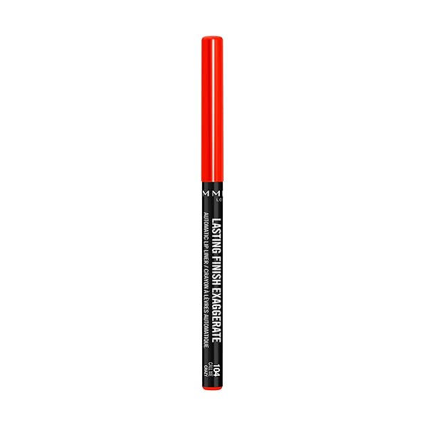 RIMMEL LASTING FINISH EXAGGERATE AUTOMATIC LIP LINER – RICH, SMOOTH FORMULA FOR LONG LASTING LIP LOOKS – 104 CALL ME CRAZY, .01OZ