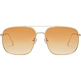 SOJOS Trendy Square Aviator Sunglasses for Women Men, Gold Frame Light Tint Gradient Shades SJ1176