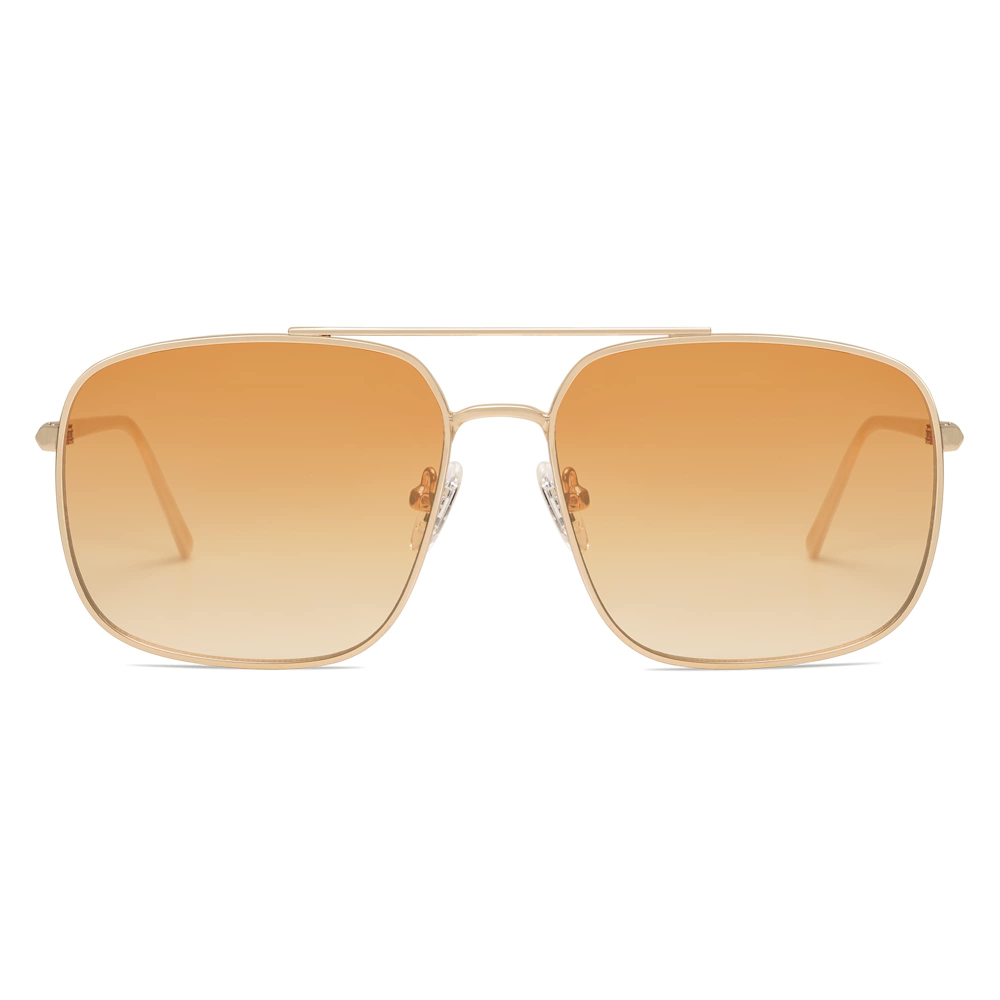 Photo 1 of SOJOS Retro Square Aviator Sunglasses Womens Mens Aesthetic Y2k Light Lens Shades SJ1176, Gold/Gradient Orange