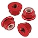 HobbyPark 4PCS Flanged M4 Lock Nuts Nylon Self-Tightening Wheel Adapter for 1/10 Traxxas Slash 4x4 Spare Parts Replacement Red-Anodized