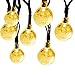 Satu Brown Solar String Lights 60 LED 36ft Outdoor Fairy Lights Crystal Ball Christmas Globe Lights for Home, Garden, Patio, Parties, Christmas Decoration