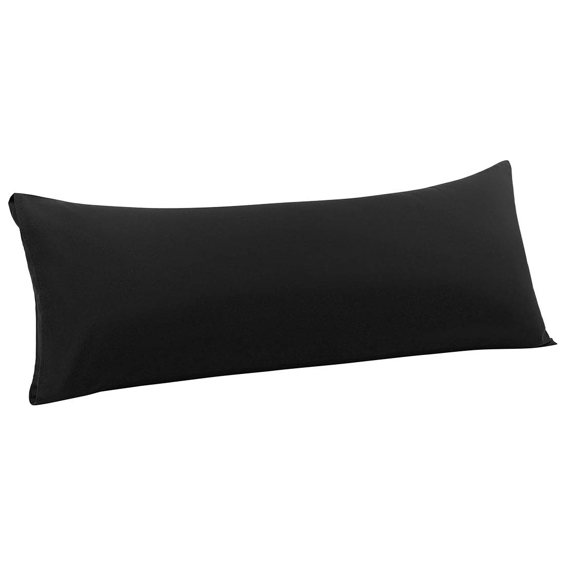 PiccoCasa Body Pillow Cover with Envelope Closure, Pillow Case for Long Bolster Pillow, Soft 110 Gsm Microfiber Body Pillow Covers Black Body(51cmx122cm)