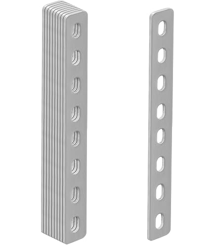 thumbnail image 2 of 8-Pack 5-Inch Stainless Steel Straight Brackets - Flat Mending Braces With Screws & Screwdriver For Furniture Repair, Reinforcement (Black) 2 of 11