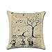 PSDWETS Halloween Decorations Cartoon The Witcher Skull Pillow Covers Set of 4 Home Decor Cotton Linen Throw Pillow Covers Cushion Cover 18 X 18