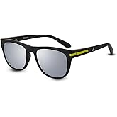 TRISKEL EYEWEAR Amsterdam Polarized Square Sunglasses - UV Protection for Men Women, Lightweight TR Frame Mirrored Lenses