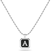 LUXEJEW Valentines Day Gifts for Him - Stainless Steel A-Z Initial Necklaces for Men Boys, 20+2 Inches Rope Chain Letter Pendant Necklace Jewelry Gifts