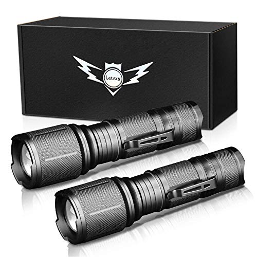LETMY LED Tactical Flashlight S2000 PRO 2Pcs Ultra Bright High Lumens