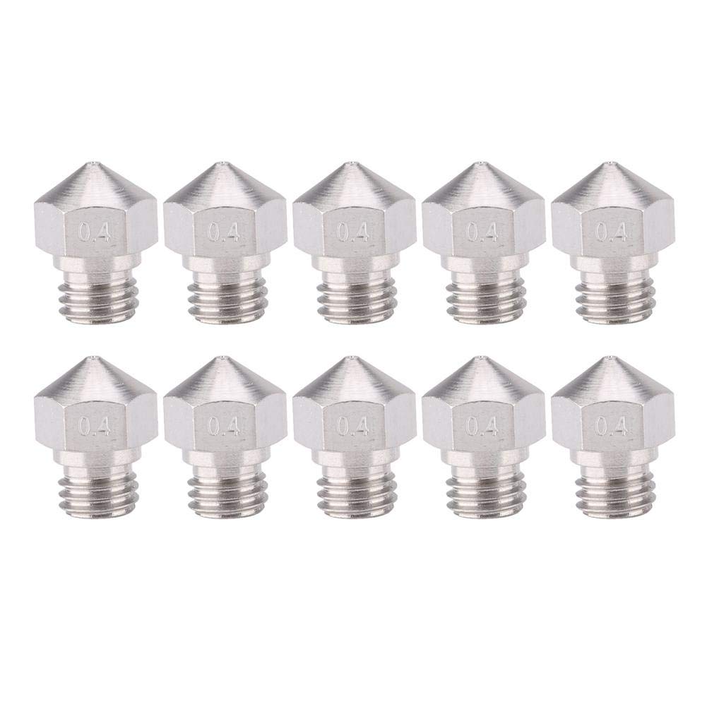 Kafuty 10PCS 3D Printer Nozzle Kit 0.4mm Stainless Steel Mk10 Extruder Nozzle for 3D Printer