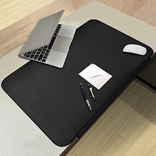 CENNBIE Desk Mat Blotters 26" x 16", TPU Desk Pads with Fixation Lip,Comfortable Desk Writing & Drawing Board Writing Pad Tablet (Black)