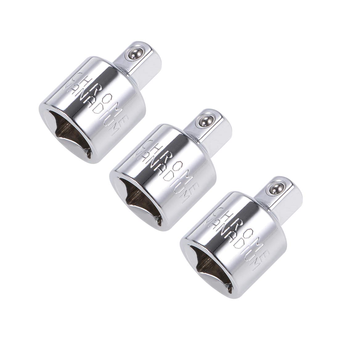 sourcing map 3 Pcs 3/8 Inch Drive (F) x 1/4 Inch (M) Socket Reducer, Female to Male