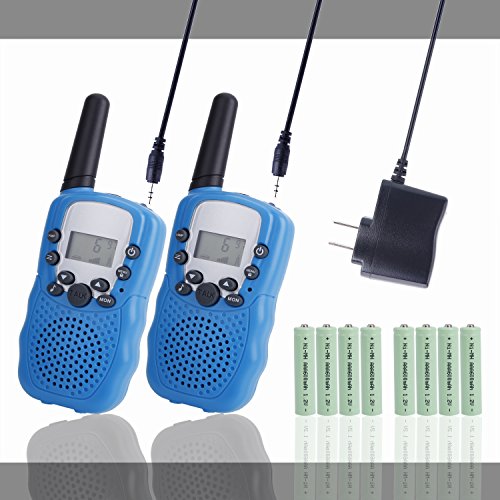 Kids Walkie Talkies, Walkie Talkies for Kids Rechargeable Long Range 2 Pack, Children Walkie Talkie, 2 Way Radios Wireless, Pack with Rechargeable Batteries and Charger (Blue)