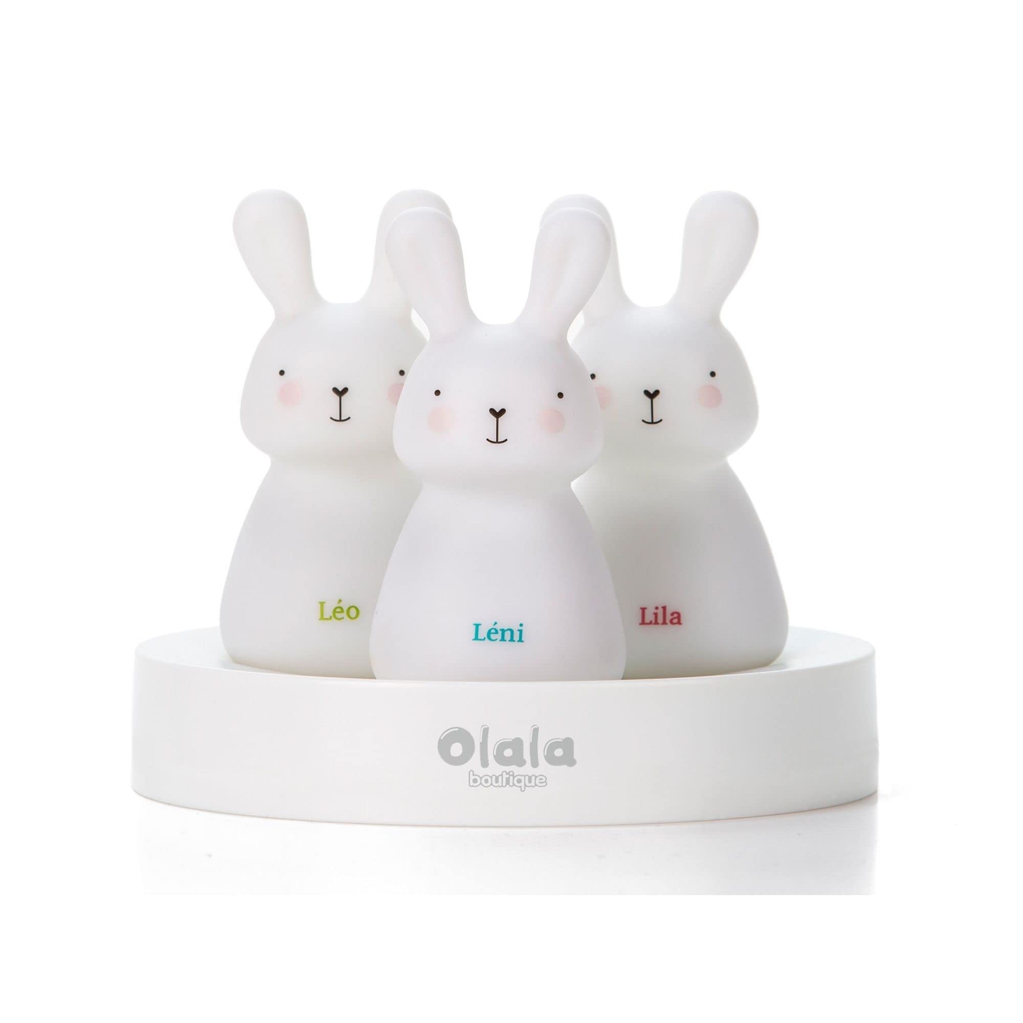Olala® | Rechargeable Wireless Rabbit Night Light for Baby and Child – Night Light for Newborn Gift Girl and Boy – Nomadic Night Light with 12 Hour Battery Life