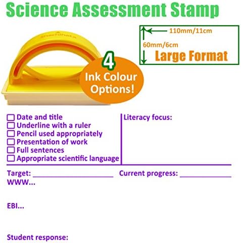 Science Marking, Feedback and Student Response Teacher Stamper - Large 5x10cm (Purple Ink)