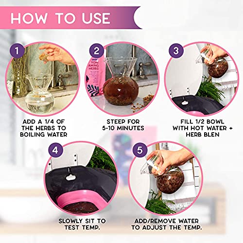 Yoni Steam Kit, Collapsible Sitz Bath Seat with Yoni Steaming Herbs