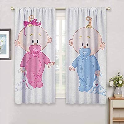 Amazon Com Zojihouse Gender Reveal Room Darkening Wide Curtains