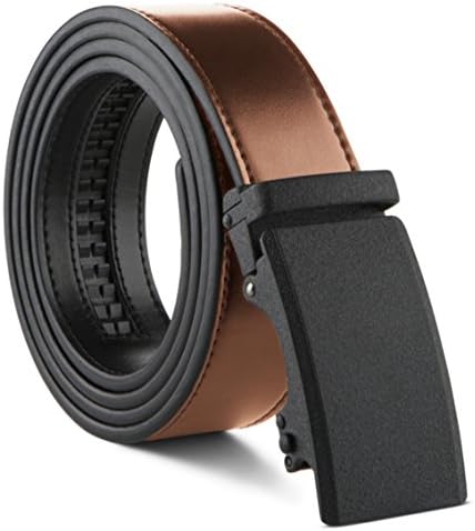 Mark Fred Genuine Italian Leather 100% Grade A Men's Dress and Casual Belts (One Size Fits All (30-50 in Waist), Mascella Cognac)