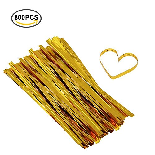 Metallic Gold Twist Ties Reusable Wedding Bakery Bread Bag Packaging