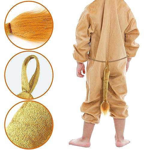 3 otters Lion Costume for Kids, 3PCS Lion Cosplay Accessories Lion Tail and Headband Dress Up Makeup Accessories for Halloween Party