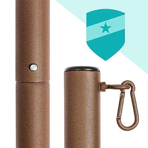 IYN Stands Outdoor String Light Pole Stand, 9.6 Feet Tall, Durable Powder Coated Steel, Weather Resistant - Brown