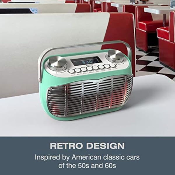 Retro Radio Detroit FM AM Radio, LCD Display - Imagen 3